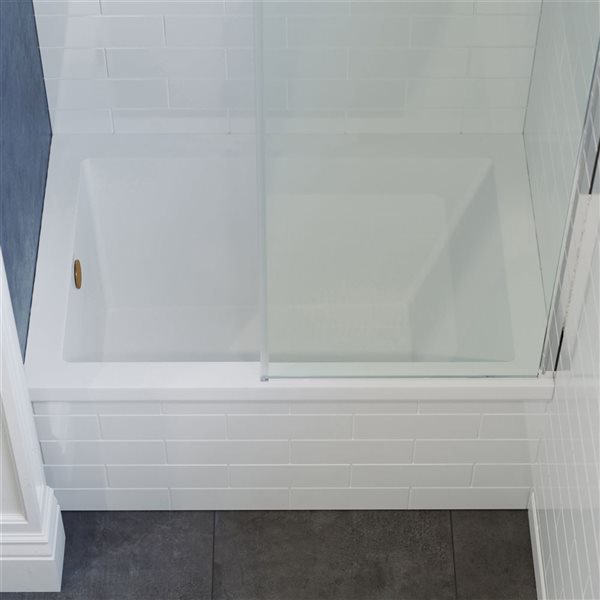 Swiss Madison Lausanne 48 W x 32-in L Glossy White Acrylic Alcove Left Drain Bathtub