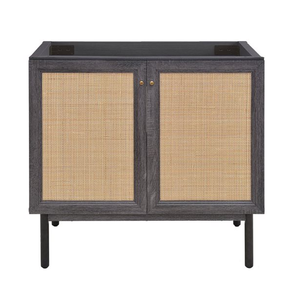 Swiss Madison Chaux 36-in W Black Oak Freestanding Bathroom Vanity Cabinet