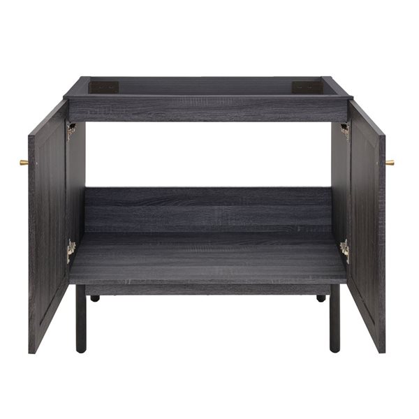Swiss Madison Chaux 36-in W Black Oak Freestanding Bathroom Vanity Cabinet