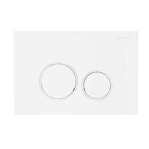 Swiss Madison Lorraine Matte White Wall Flush Plate Actuator w/ Round Buttons
