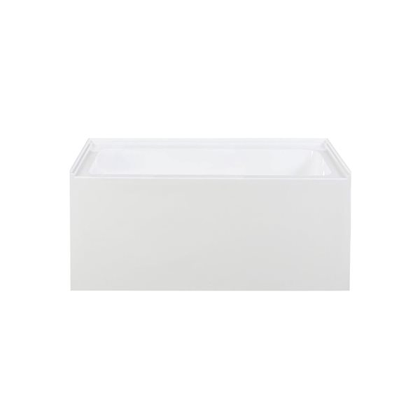 Swiss Madison Lausanne 48 W x 32-in L Glossy White Acrylic Alcove Skirted Right Drain Bathtub