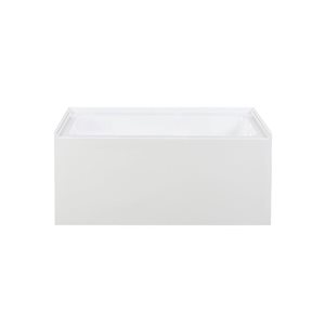 Swiss Madison Lausanne 48 W x 32-in L Glossy White Acrylic Alcove Skirted Right Drain Bathtub