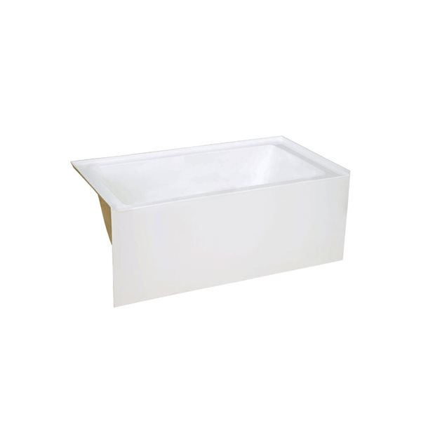 Swiss Madison Lausanne 48 W x 32-in L Glossy White Acrylic Alcove Skirted Right Drain Bathtub