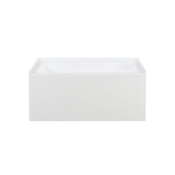 Swiss Madison Lausanne 48 W x 32-in L Glossy White Acrylic Alcove Skirted Left Drain Bathtub