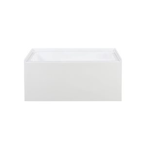 Swiss Madison Lausanne 48 W x 32-in L Glossy White Acrylic Alcove Skirted Left Drain Bathtub