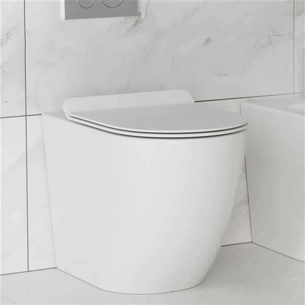 Swiss Madison Angers White Dual Elongated 16-in H Toilet Bowl