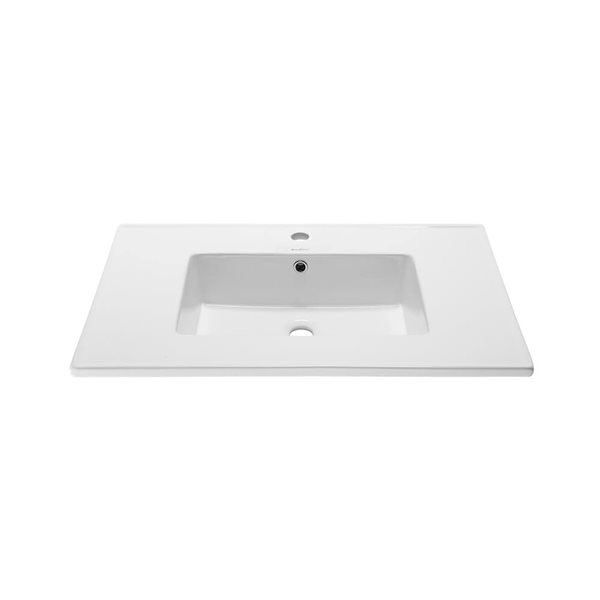 Swiss Madison Lausanne 31-in W Glossy White Ceramic Single Hole Vanity Sink Top