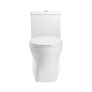 Cuve de toilette Swiss Madison Malta II blanc rond double 2-pièce 16,5 po h.