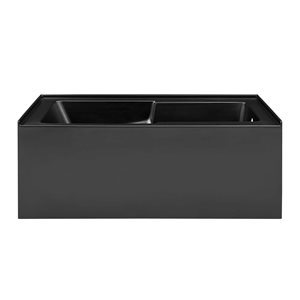 Swiss Madison Lausanne 60 W x 32-in L Matte Black Acrylic Alcove Skirted Right Drain Bathtub w/ Integrated Armrest