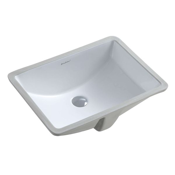 Swiss Madison Nantes Glossy White 15 L x 21-in W Ceramic Rectangle Undermount Bathroom Sink