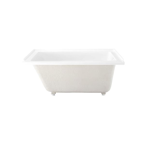 Swiss Madison Lausanne 54 W x 30-in L Glossy White Acrylic Alcove Right Drain Bathtub