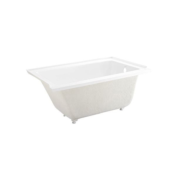 Swiss Madison Lausanne 54 W x 30-in L Glossy White Acrylic Alcove Right Drain Bathtub