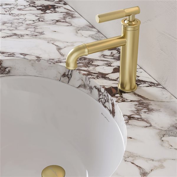 Swiss Madison Bordeaux Brushed Gold Single Lever Handle Deck Mount Bathroom Faucet