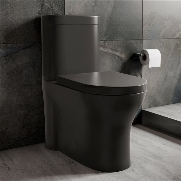 Swiss Madison Trocadéro Matte Black Dual Elongated 16.5-in H Toilet Bowl