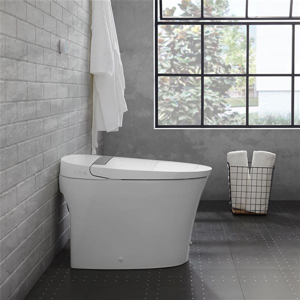 Swiss Madison Poitiers White Dual Tankless Elongated 18.5-in H Toilet Bowl