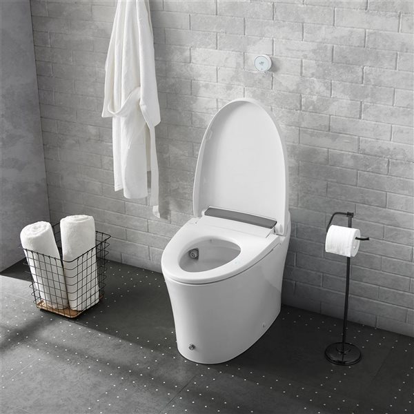 Swiss Madison Poitiers White Dual Tankless Elongated 18.5-in H Toilet Bowl