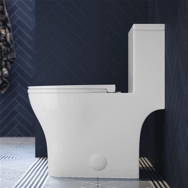 Swiss Madison Interlaken III White Dual One-Piece Elongated 16.5-in H Toilet Bowl