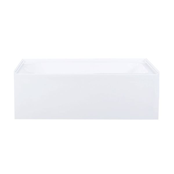 Swiss Madison Lausanne 60 W x 30-in L Glossy White Acrylic Alcove Skirted Left Drain Bathtub w/ Integrated Armrest