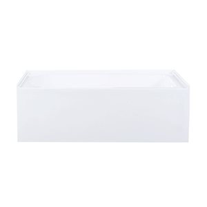 Swiss Madison Lausanne 60 W x 30-in L Glossy White Acrylic Alcove Skirted Left Drain Bathtub w/ Integrated Armrest