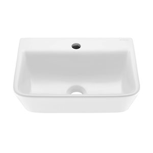 Swiss Madison Angers Glossy White 13 L x 18-in W Ceramic Rectangle Wall-Mounted Bathroom Sink