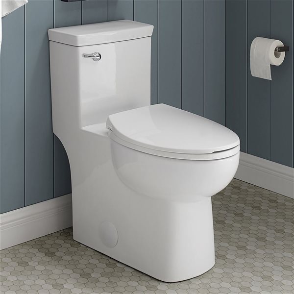 Swiss Madison Chaux White Single One-Piece Elongated 17.5-in H Toilet Bowl w/ Front Flush Handle