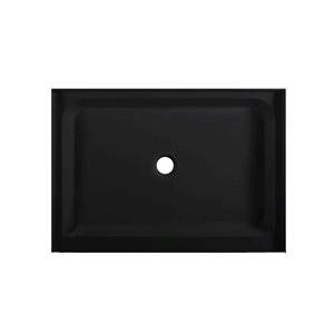 Swiss Madison Lausanne Glossy Black Acrylic 48 W x 36-in L Centre Drain Shower Base