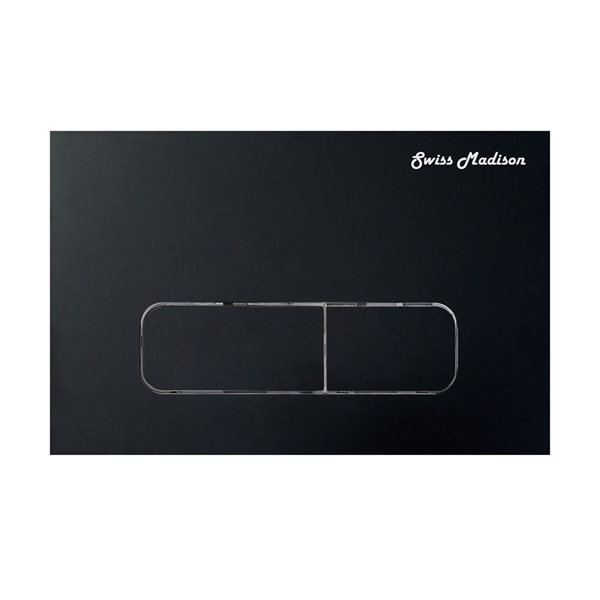 Swiss Madison Lorraine Matte Black Wall Flush Plate Actuator w/ Oval Buttons