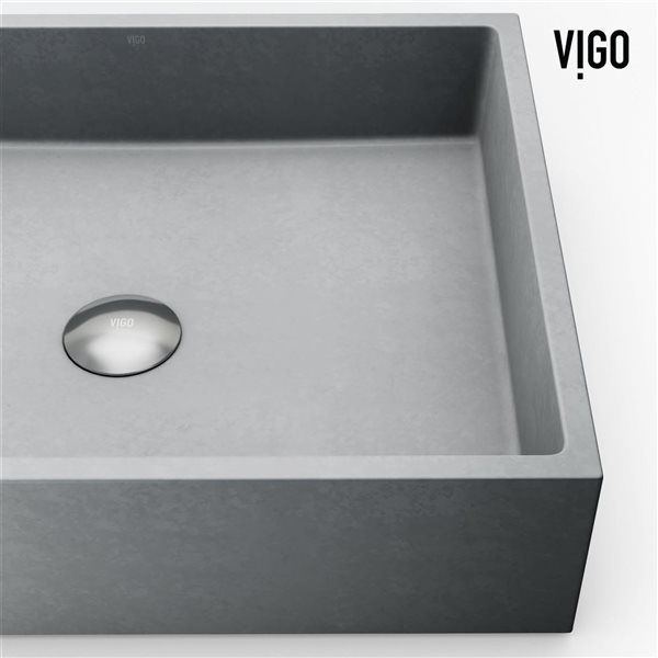 Lavabo vasque carré Coca VIGO 15 po l. en béton gris