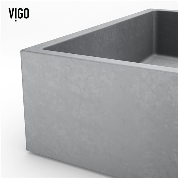 Lavabo vasque carré Coca VIGO 15 po l. en béton gris