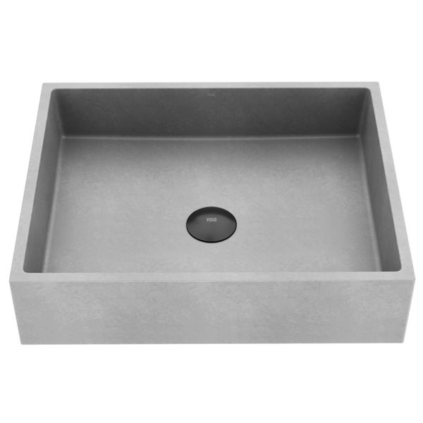 Lavabo vasque carré Coca VIGO 15 po l. en béton gris