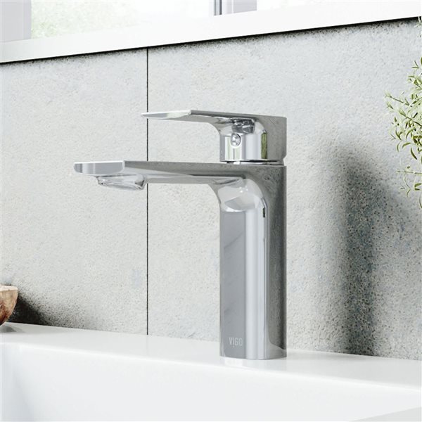 VIGO Davidson 6-in Chrome Single Handle Single Hole Bathroom Faucet