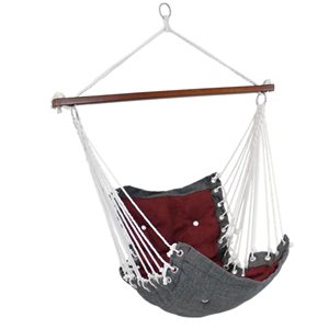 Sunnydaze Decor Red Woven Fabric Victorian Hammock Chair w/ Cushion