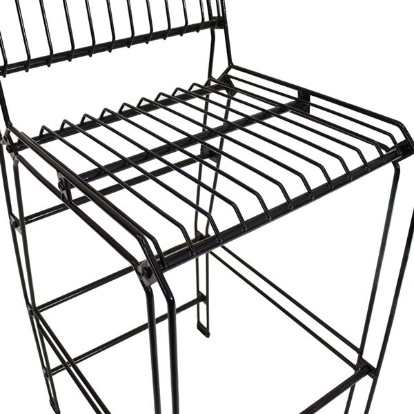 Sunnydaze Decor Black Indoor/Outdoor Steel Wire Bar Stool