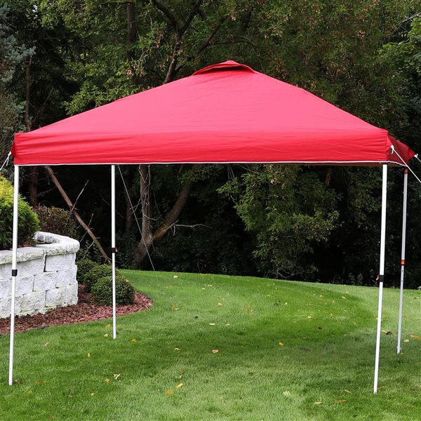 Sunnydaze Decor 10 x 10-ft Red Premium Pop-Up Canopy Shade w/ Vent