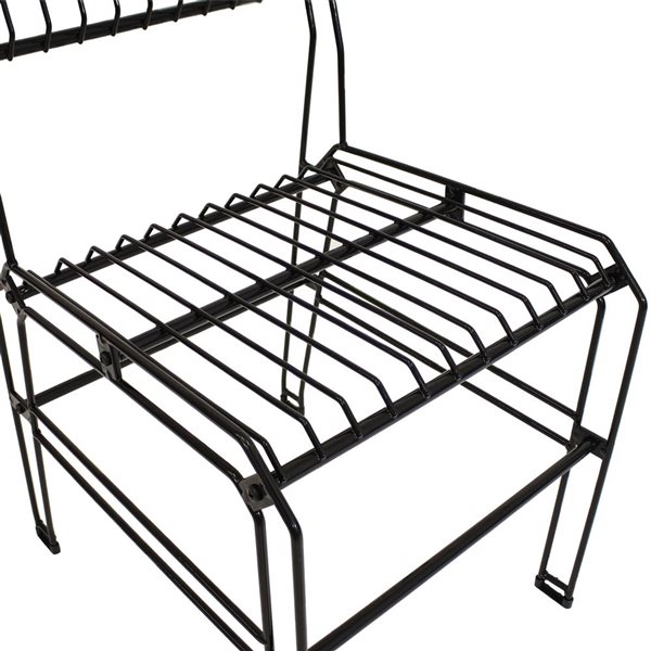 Sunnydaze Decor Set of 2 Black Indoor/Outdoor Steel Wire Dining Chairs