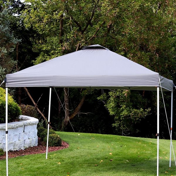 Sunnydaze Decor 10 x 10-ft Grey Premium Pop-Up Canopy Shade w/ Vent