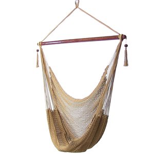 Sunnydaze Decor Light Brown Woven Extra Large Rope Hammock Chair w/ Spreader Bar