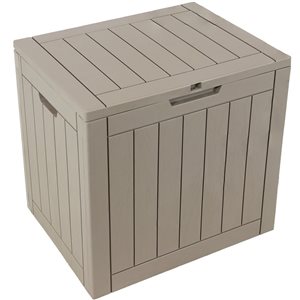 Sunnydaze Decor 17 L x 22-in W Beige Faux Wood Plastic Deck Box