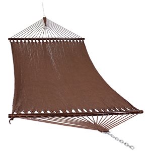 Sunnydaze Decor Brown Woven 2-Person Rope Hammock w/ Spreader Bars