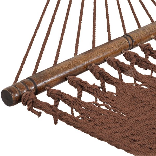 Sunnydaze Decor Brown Woven 2-Person Rope Hammock w/ Spreader Bars