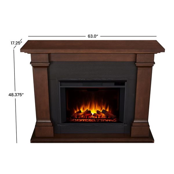 Real Flame Callaway 63-in Grand Electric Fireplace - Chestnut Oak