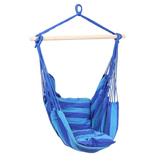 Sunnydaze Decor Blue Woven Hammock Chair w/ Double Cushions