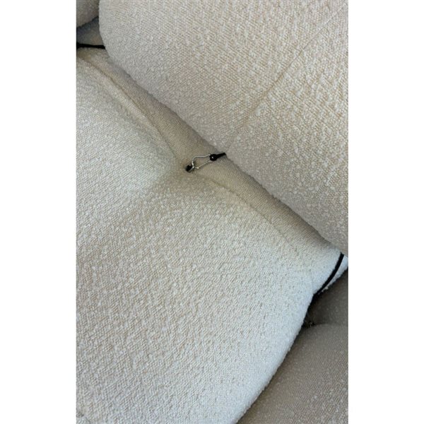 Plata Import Collin Off-White Boucle Fabric Armless Lounge Chair