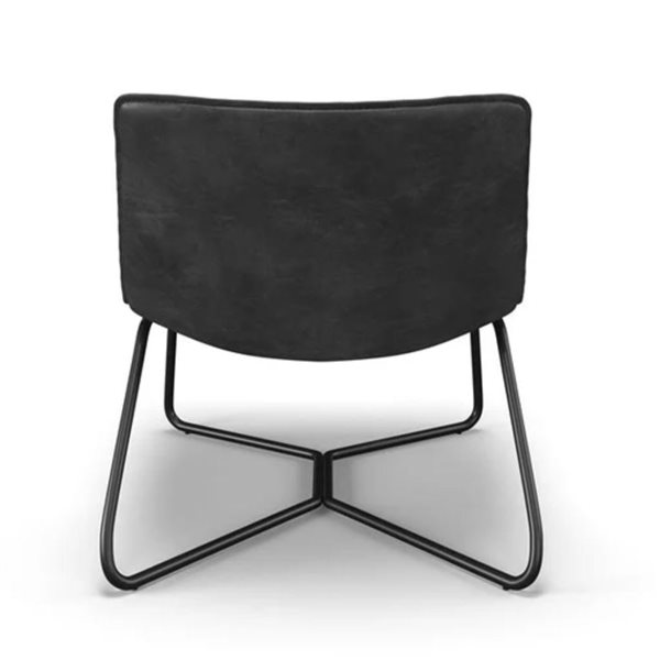 Plata Import Slope Black Faux Leather/Metal Frame Accent Chair