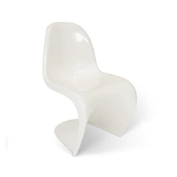 Chaise d'appoint de salle à manger moderne Penton de Plata Import en plastique moulé blanc brillant