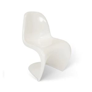 Chaise d'appoint de salle à manger moderne Penton de Plata Import en plastique moulé blanc brillant