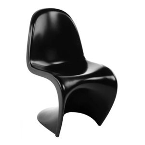 Chaise d'appoint de salle à manger moderne Penton de Plata Import en plastique moulé noir brillant