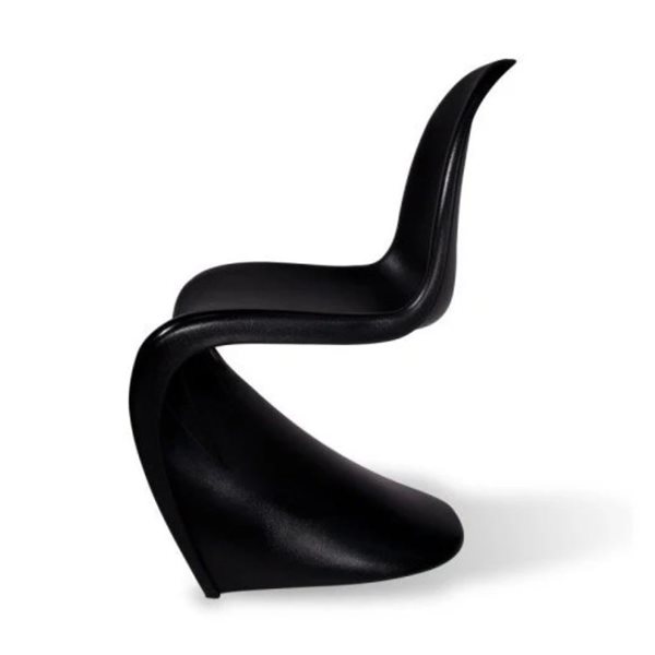 Chaise d'appoint de salle à manger moderne Penton de Plata Import en plastique moulé noir brillant