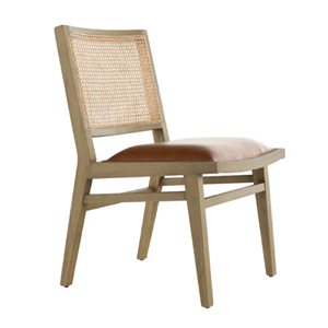 Plata Import Antonella Natural Cane Back Dining Side Chair w/ Brown Seat