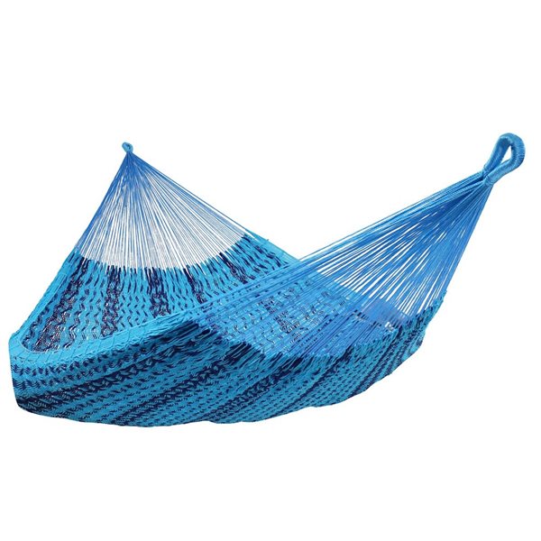 Sunnydaze Decor Blue Woven 2-Person Fabric Hammock